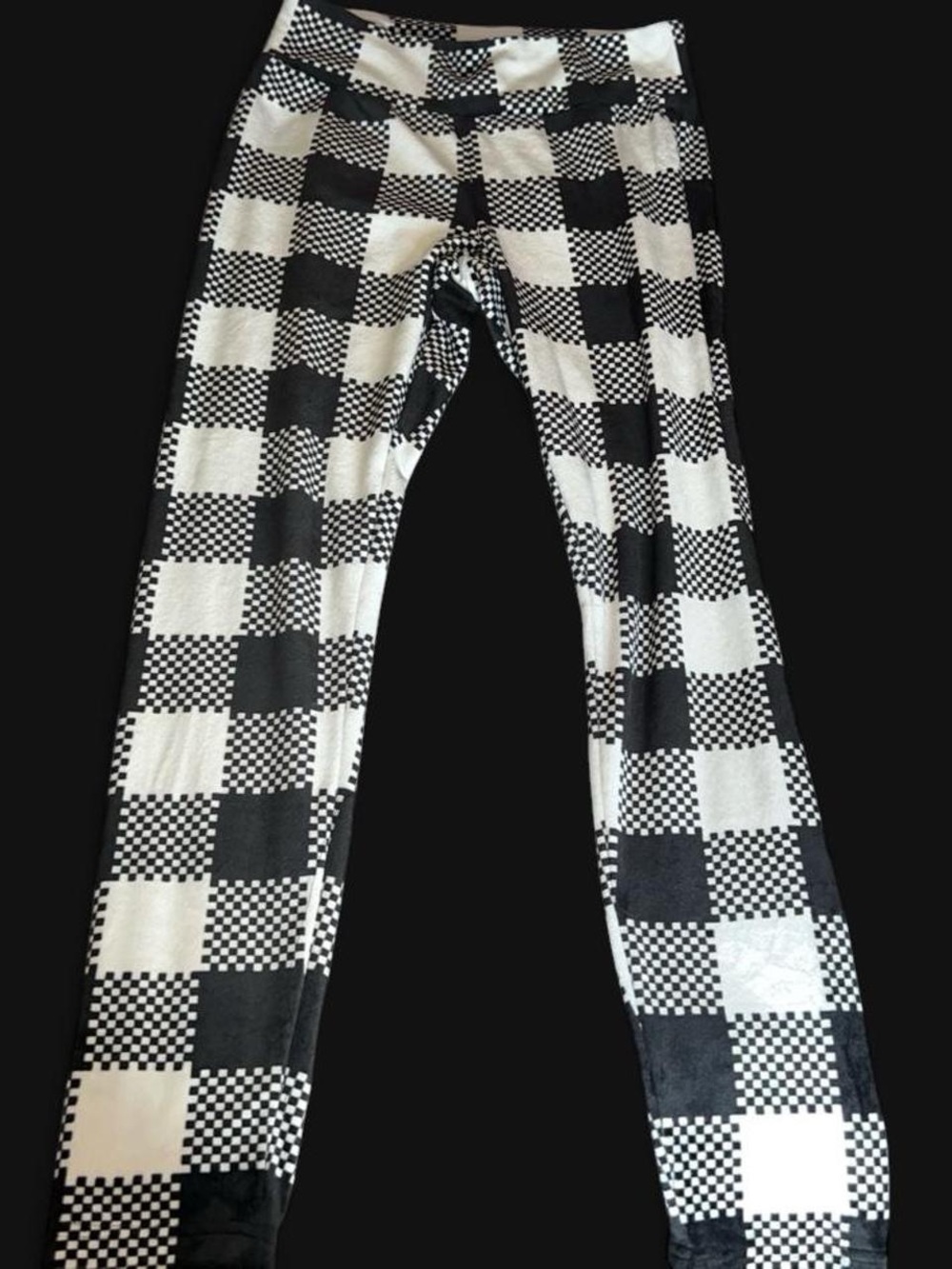 No Boundaries Black and White Checkerboard Leggings